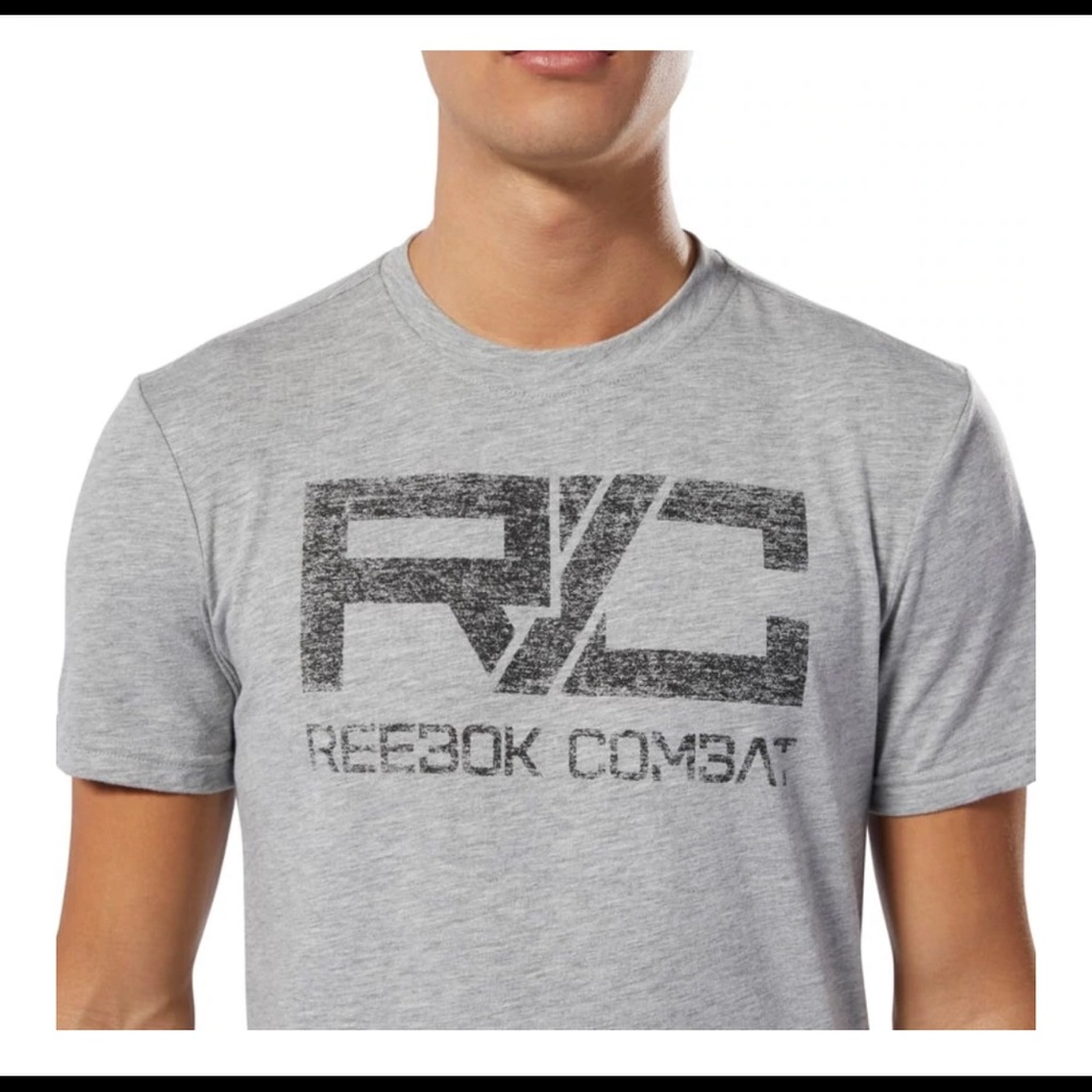 SALE!! Reebok Combat Logo Men  T-shirt In Gray Size S NWT